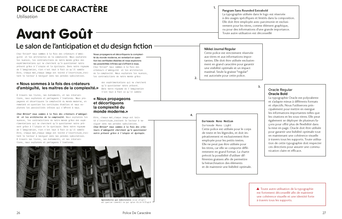 charte graphique média d'anticipation, designer graphique Marseille