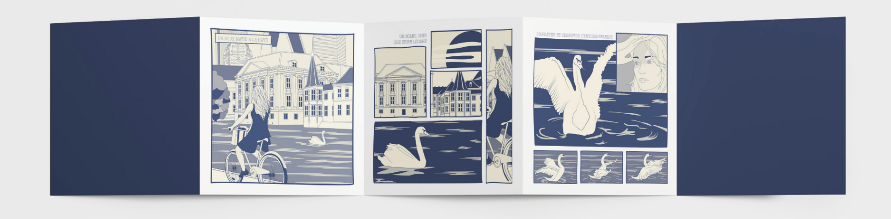 flyer et cartes postales impreimés porjet vertige : impression fluo, blanc et argent